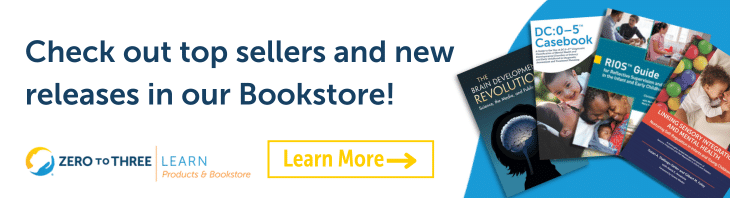 An advertisement promoting ZERO TO THREE's bookstore and products.